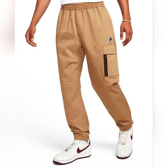 Nike Sportswear Utility Woven Pants Joggers Men's Small S Beige Black FB2191 258